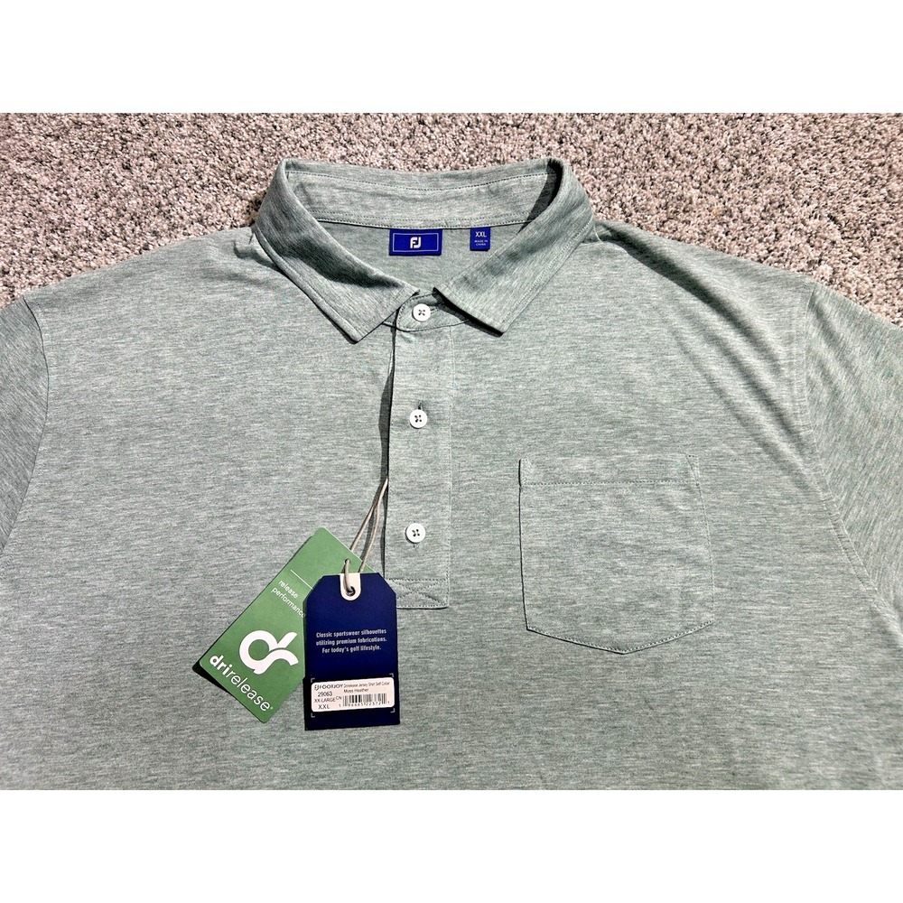 NWT FootJoy DriRelease Moss Heather Jersey‎ Polo Men's XXL  29063 Athletic Fit